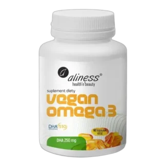 Aliness VEGAN OMEGA 3 DHA 250 mg z ALG WEGAŃSKA OMEGA 60 kaps SERCE MÓZG
