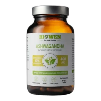 Biowen ASHWAGANDHA 400 mg ADAPTOGEN 120 kaps na STRES PAMIĘĆ NERWY Krążenie