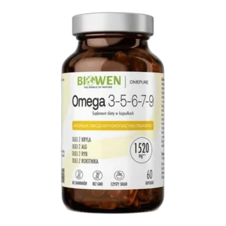 Biowen OMEGA 3-5-6-7-9 OLEJ z ROKITNIKA CZARNUSZKI KRYLA WIESIOŁKA 60 kaps